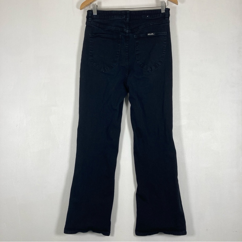 ROLLAS Dusters Bootcut Crop High Rise Jeans Minimalist Feminine Black Size 31 - Picture 2 of 15